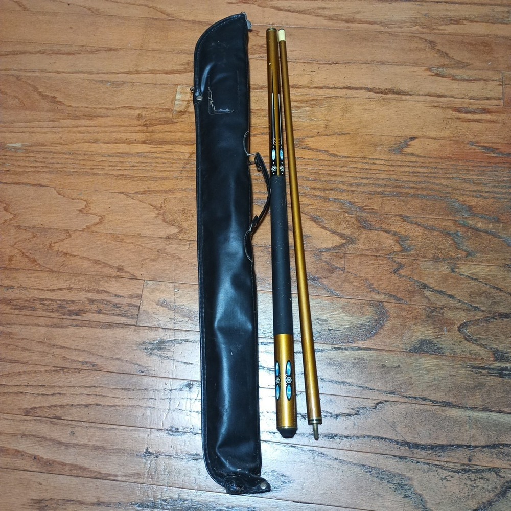Vintage Sportcraft Pool Queue Cue 57.5" 1.2lbs 2 Pieces W/Carry Case